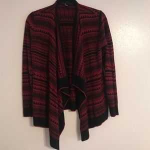 Red and black cardigan
